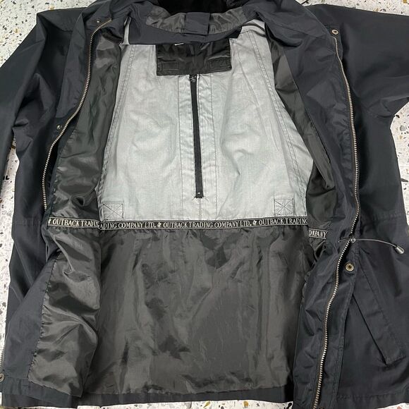 Outback Trading Company Men's Packable Parka Pak-a-roo Rain Jacket XLarge Black - Picture 4 of 11